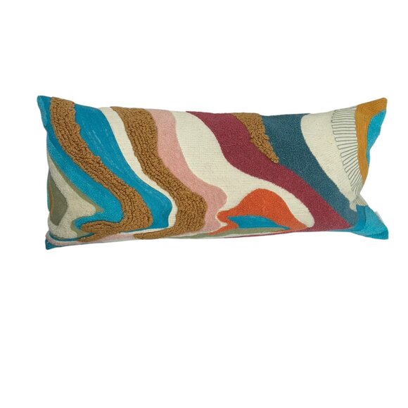 YaYa & Co Echo Organic Cotton Abstract Lumbar Pillow COVER no insert 14x32